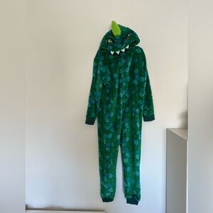 Green Dinosaur Fleece Kids PJ, size 6